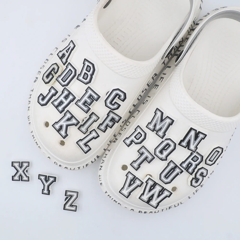 1 Pc Shoe Decorations Charms Twenty-six English Words Shoe Accessories Buckles Alphabet Slipper Ornament Children Adult Gift