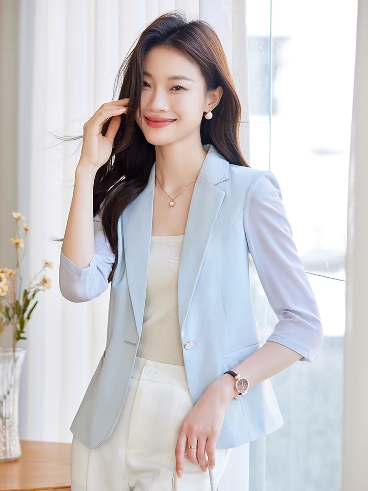 

Faionable Slim Fit Ladies' Spring 2025 Small Suit Jaet Ele Personali Seven Sve Women's Busin Casual Top