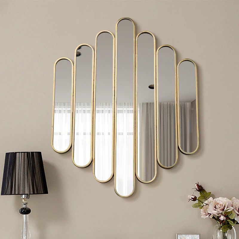 التصميم الإبداعي الجدار الديكور الإبداعية سونيك مرآة الزخرفية الشمال ضوء الفاخرة الرجعية أريكة حائط الخلفية الفن الجدار الشنق