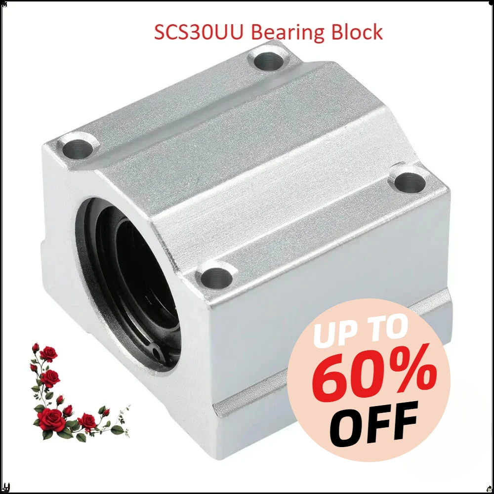 SCS30UU Bearing Block CNC Router Linear Ball Motion Slider Block for 3D Printer Part Optical Axis Box Linear Slider Bearing Seat