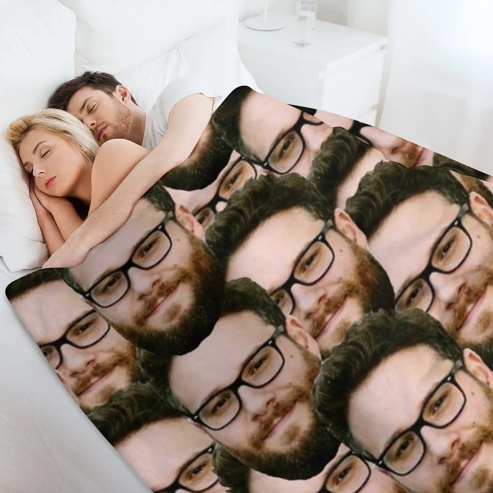 بطانية رمي رؤوس سيث روجين لسرير المصممين، بطانيات قطبية هدية شخصية عصرية #4