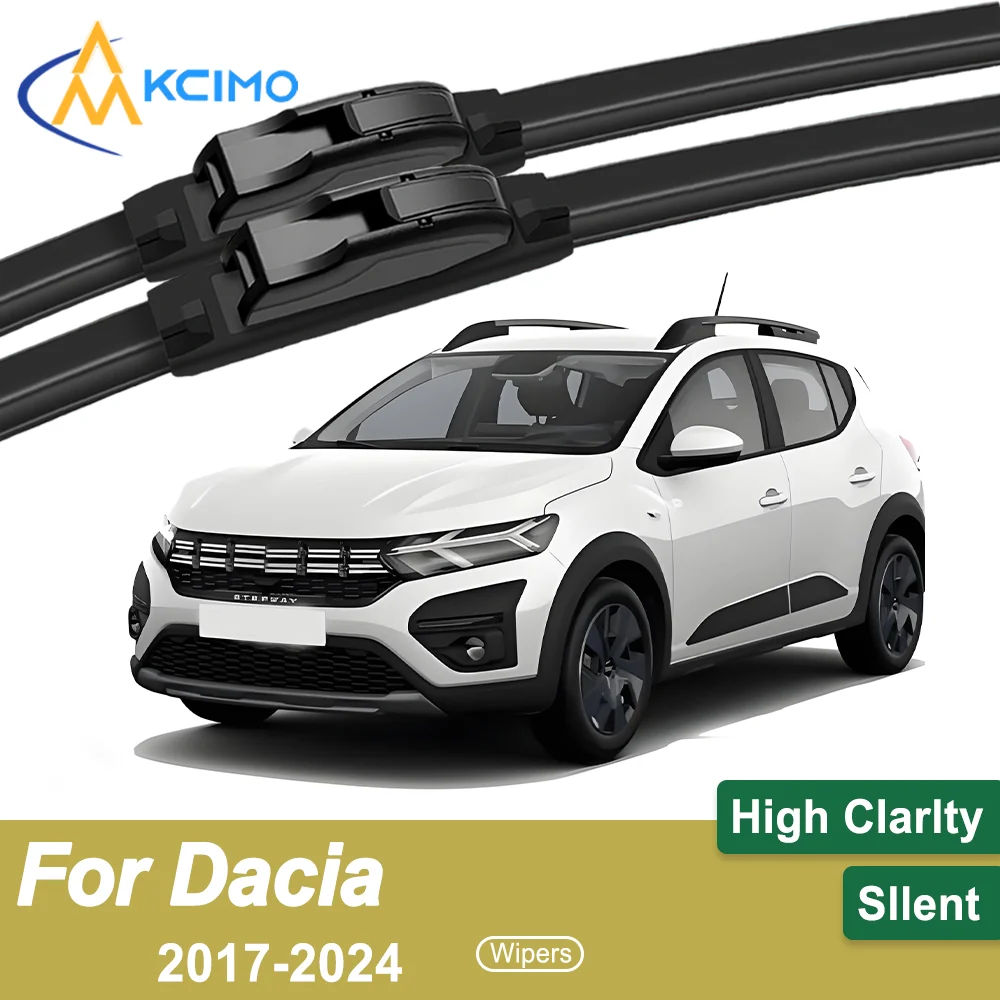 

2 Front Wiper Blades Upgrade for Dacia Duster HM 2017–2024 All-Season Crystal Clear View Safe Driving & Visibility