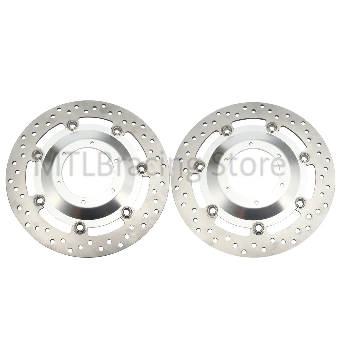 Rotor do disco de freio da roda dianteira de 296mm para HONDA VTX1800 2002-2008 2003 2004 2005 2006 2007 45120-MCH-003 45220-MCH-003 Par de prata