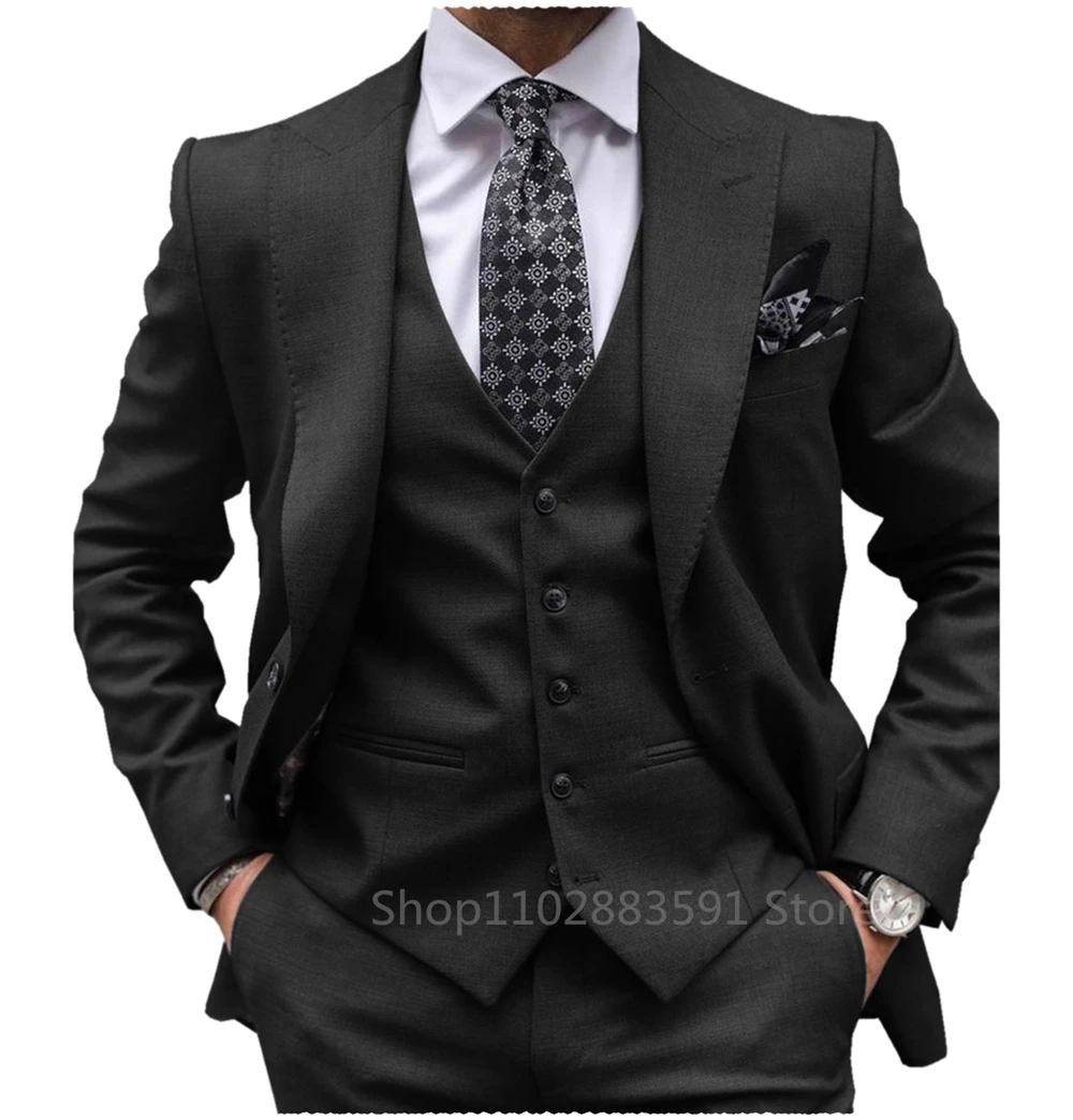 2024 Latest Designs Men Suit Slim Fit Wedding Tuxedo Custom Made 3 Pieces Notched Lapel Costume Homme Prom Male Clothing