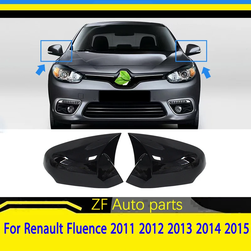 Para Renault Fluence 2011 2012 2013 2014 2015 estilo bocina de coche cubierta de espejo retrovisor lateral tapa de ala puerta Exterior carcasa embellecedora