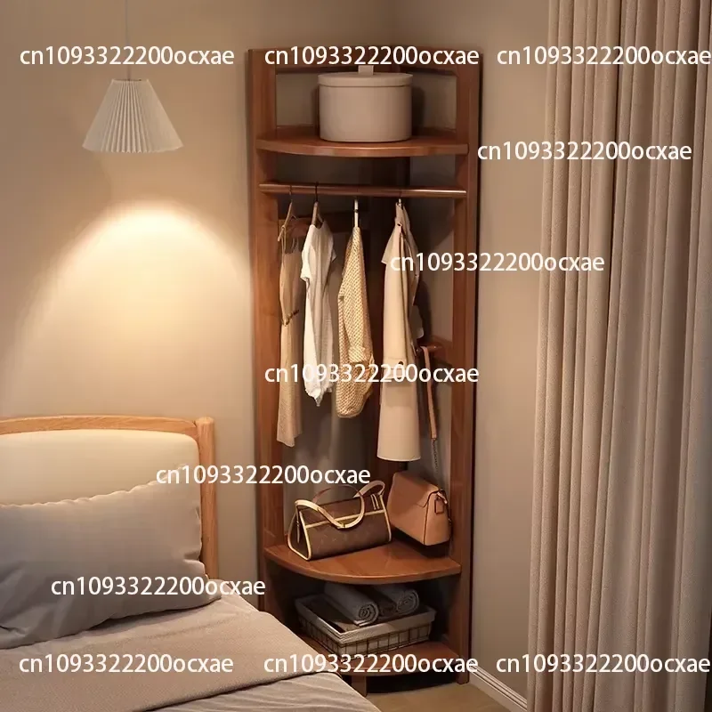 Modern Solid Wood Corner Coat Rack Saves Space Floor-to-ceiling Bedroom Hanger No Corner Storage
