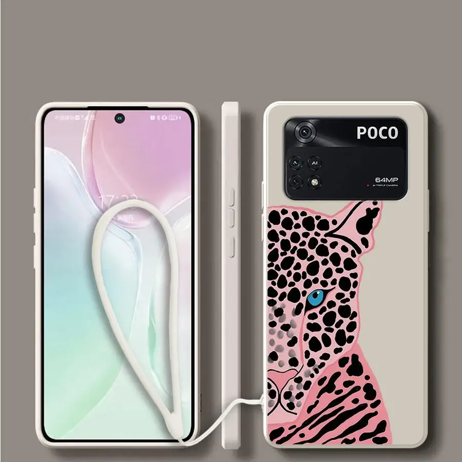

Мягкий чехол из ТПУ с розовым леопардовым принтом для Xiaomi Poco F5 F3 X4 X3 Pro F4 X3 NFC