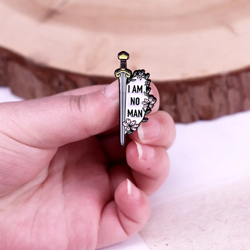 1pc I AM NO MAN Enamel Pin - Bold & Humorous Statement Brooch