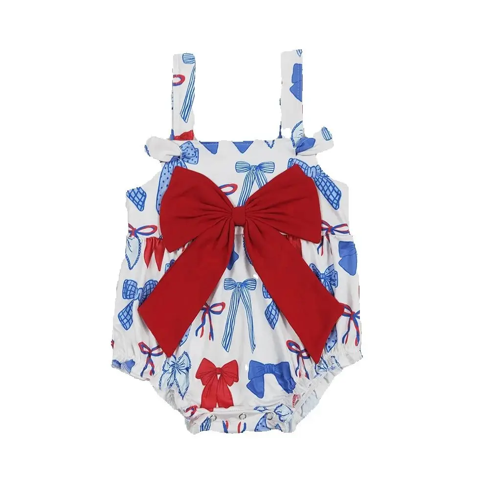 

Baby Girls 4th of July Big Bows Rompers