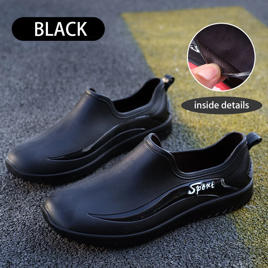 Einfacher Stil, Outdoor, Arbeit, Pendeln, Angeln, Küche, rutschfest, wasserdicht, Herren, flache Sohle, hochwertige Gummistiefel, Regenstiefel – Detail 4
