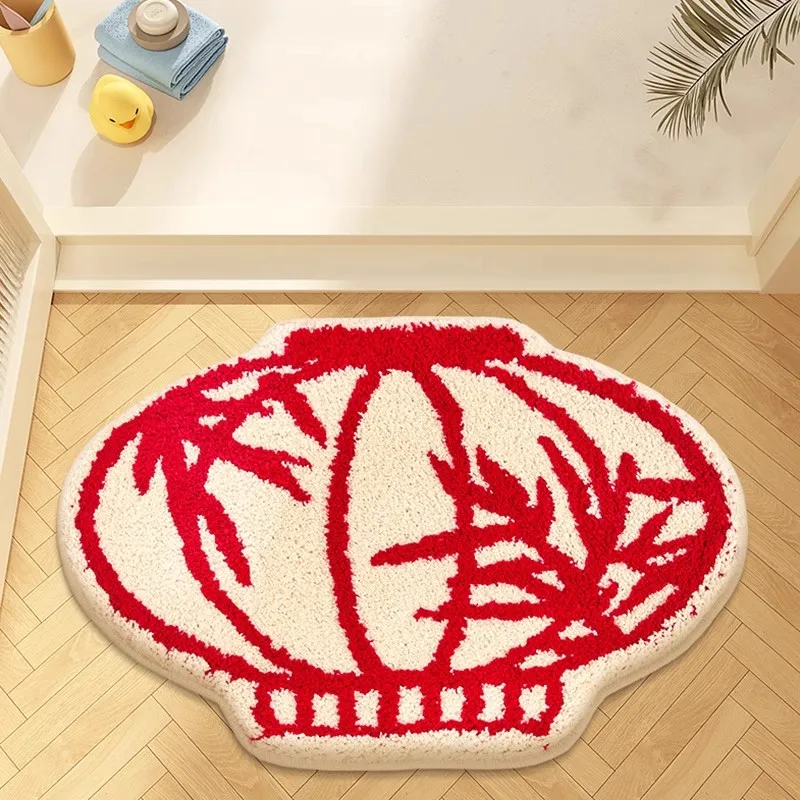 Chinese Lantern Tufting Bedroom Rug Red Lucky Gourd Living Room Carpet Area Floor Pad Bathroom Mat Doormat Aesthetic Home Decor