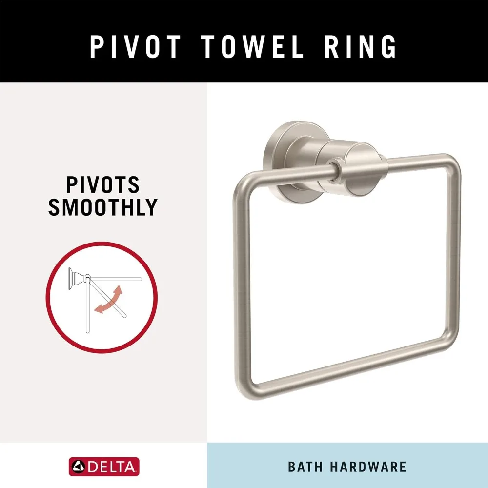 NIC64-DN Nicoli 4-Piece Bath Hardware Set 18 To 24 in. Towel Bar, Toilet Paper Holder, Towel Ring, Towel Hook in Brushed Nickel