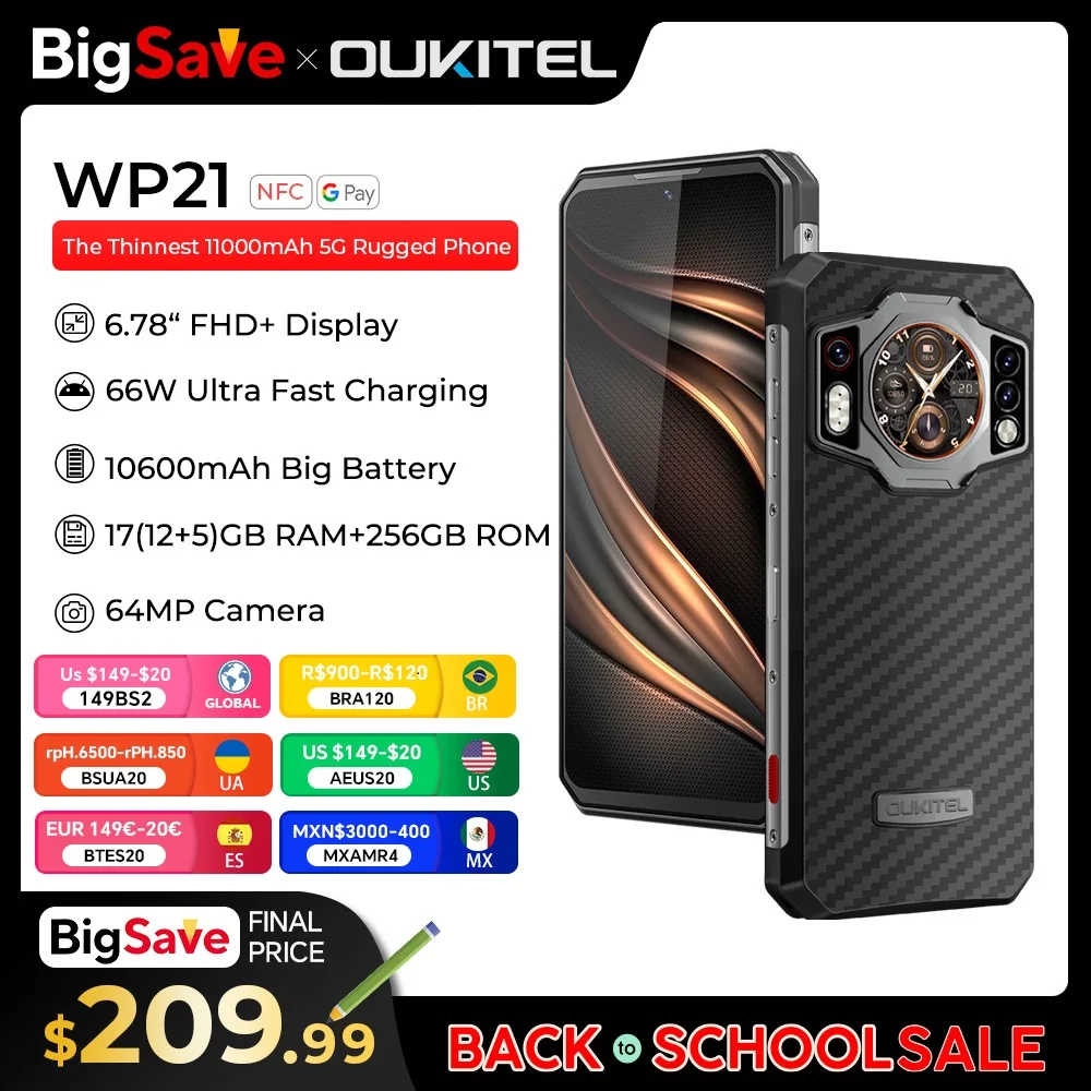 oukitel wp21 robusto celular visao noturna celular helio g99 12gb mais 256gb camera 64mp 66w120hz 9800 mah 01