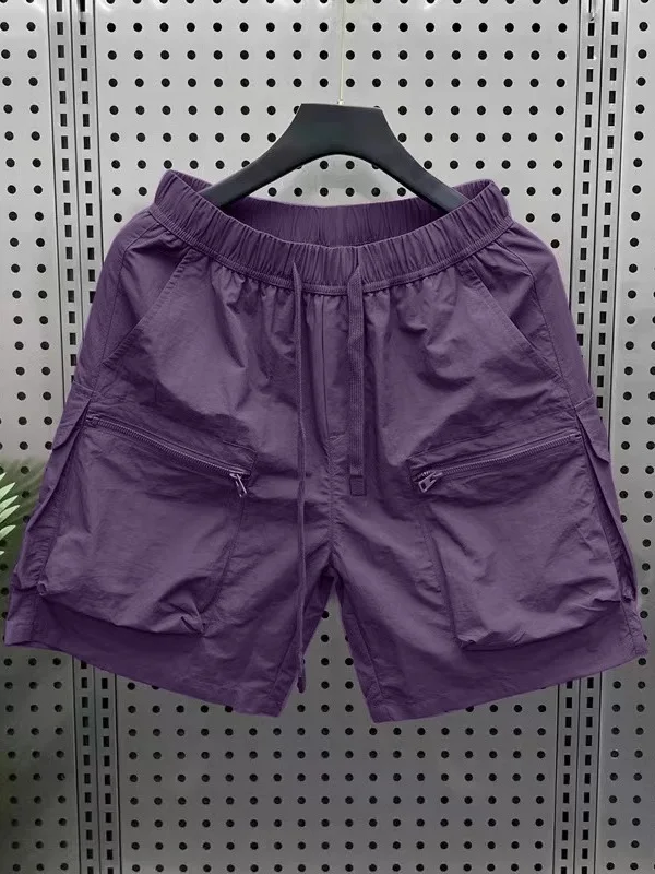 

Летние тонкие уличные рабочие шорты-бриджи свободного кроя, легкие, быстросохнущие, дышащие, с молнией, для активного отдыха