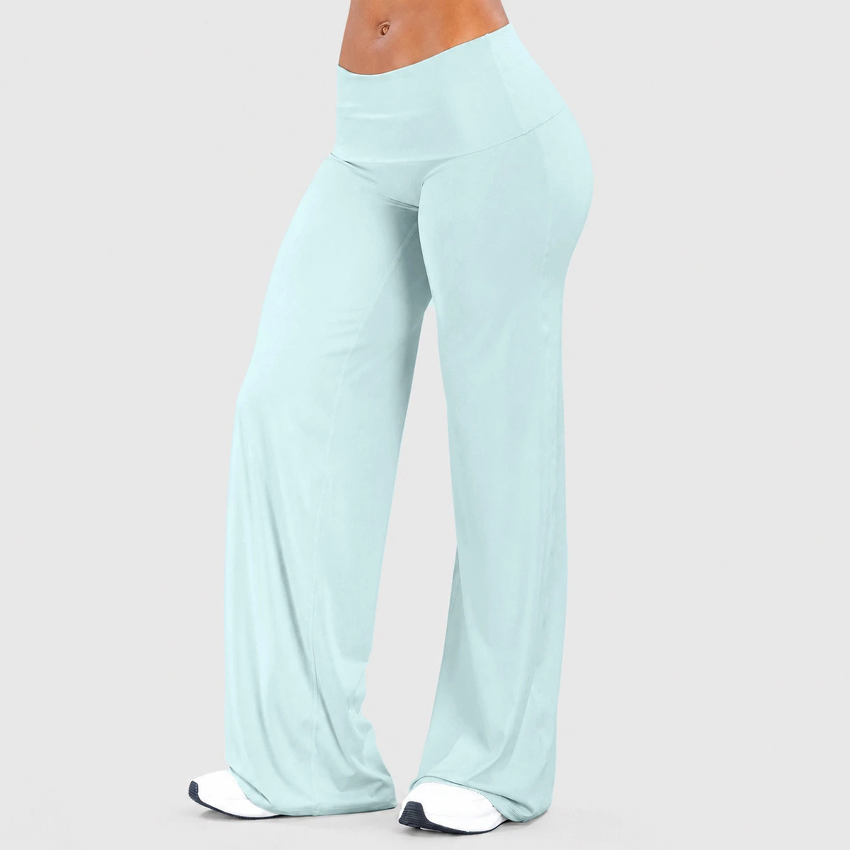 Neue Herbst-Winter-Damen-Yogahose mit Umschlagbund, Weites Bein, Locker Geschnittene Lange Hose, Lässige Outdoor-Workout-Fitnesshose