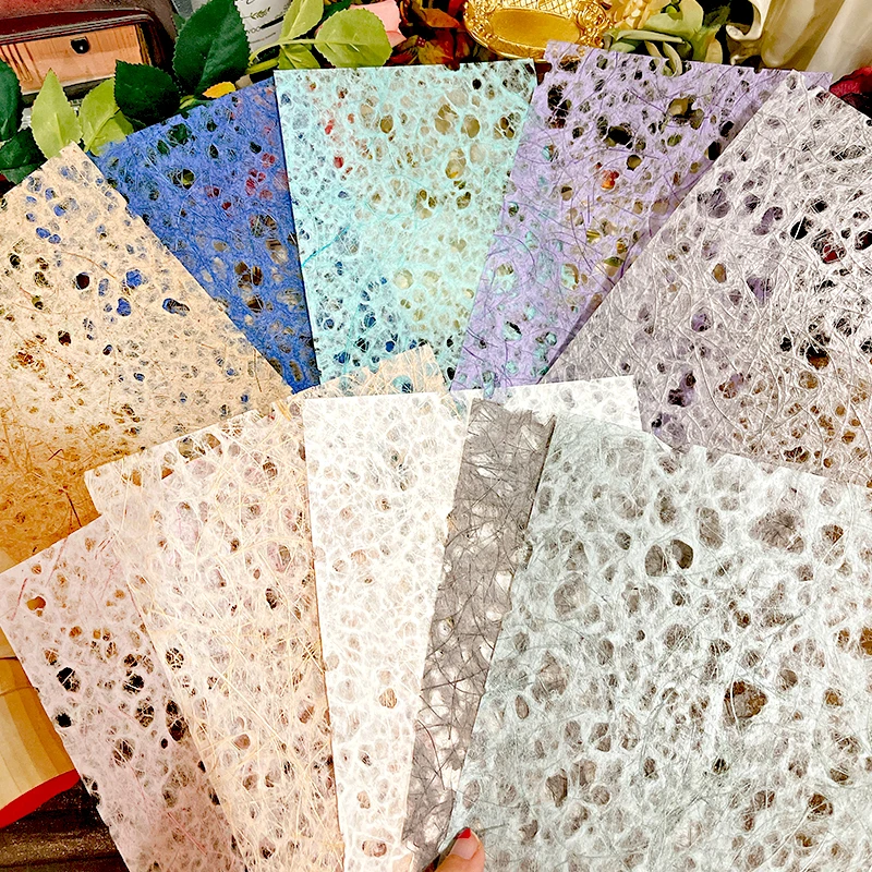 Panalisacraft 10sheets A5 rainbow Hollow tissue paper texture paper Fancy Premium Card Pack Light weight Craft Paper Card Paper