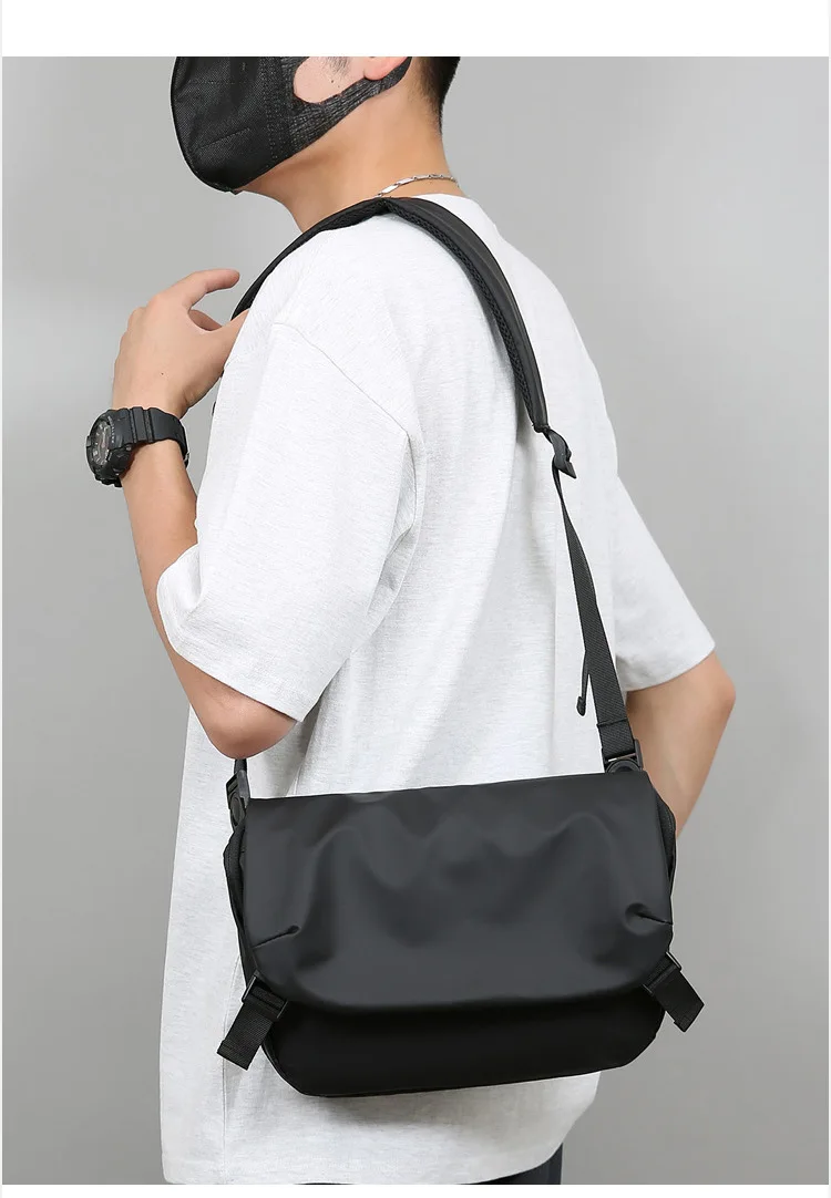 Men's Crossbody Street Trend Shoulder Bag, Fashionable Mailman Bag, Student Casual Chest Bag Waterproof Backpack