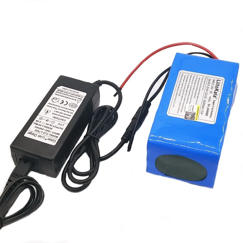 LiitoKala 24V 6Ah 7S3P 18650 Lithium Ion Battery 29.4V 6000mAh For Electric Bicycle