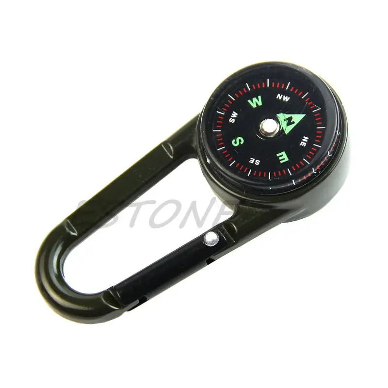 Outdoor Multifunctional Hiking Metal Carabiner Mini Thermometer Keychain 448D