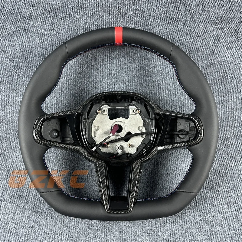 For B-MW M-8 Steering Wheel Black Smooth Leather With Heated D-shaped Sport Upgrade Car Accessories