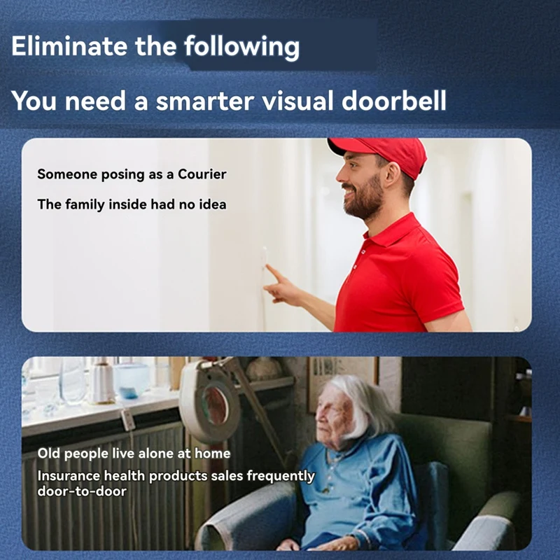 Wireless WIFI Doorbell Video Intercom Door Bell With Camera 2MP Smart Home For Security Protection PIR Motion Detection