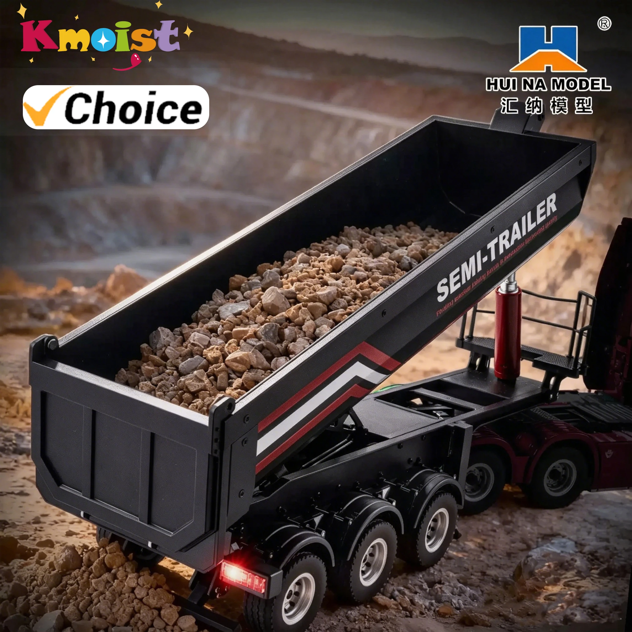 HUINA 1509 1/18 19CH Semi-trailer for Remote-controlled Large Truck Front Alloy Toy Dump Truck Accessories