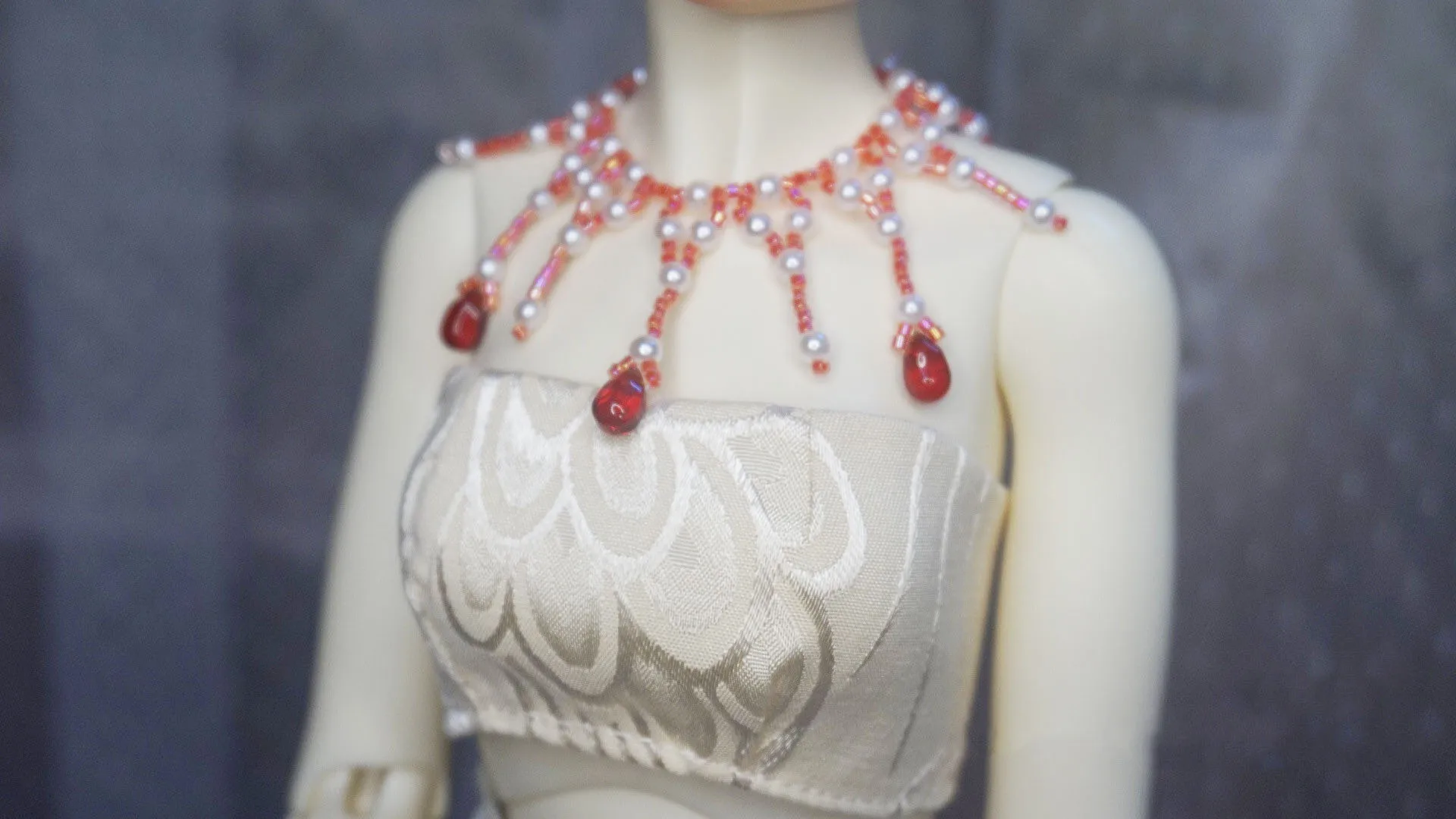 1/3 BJD Doll Necklace, Water Drop Pearl Accessories