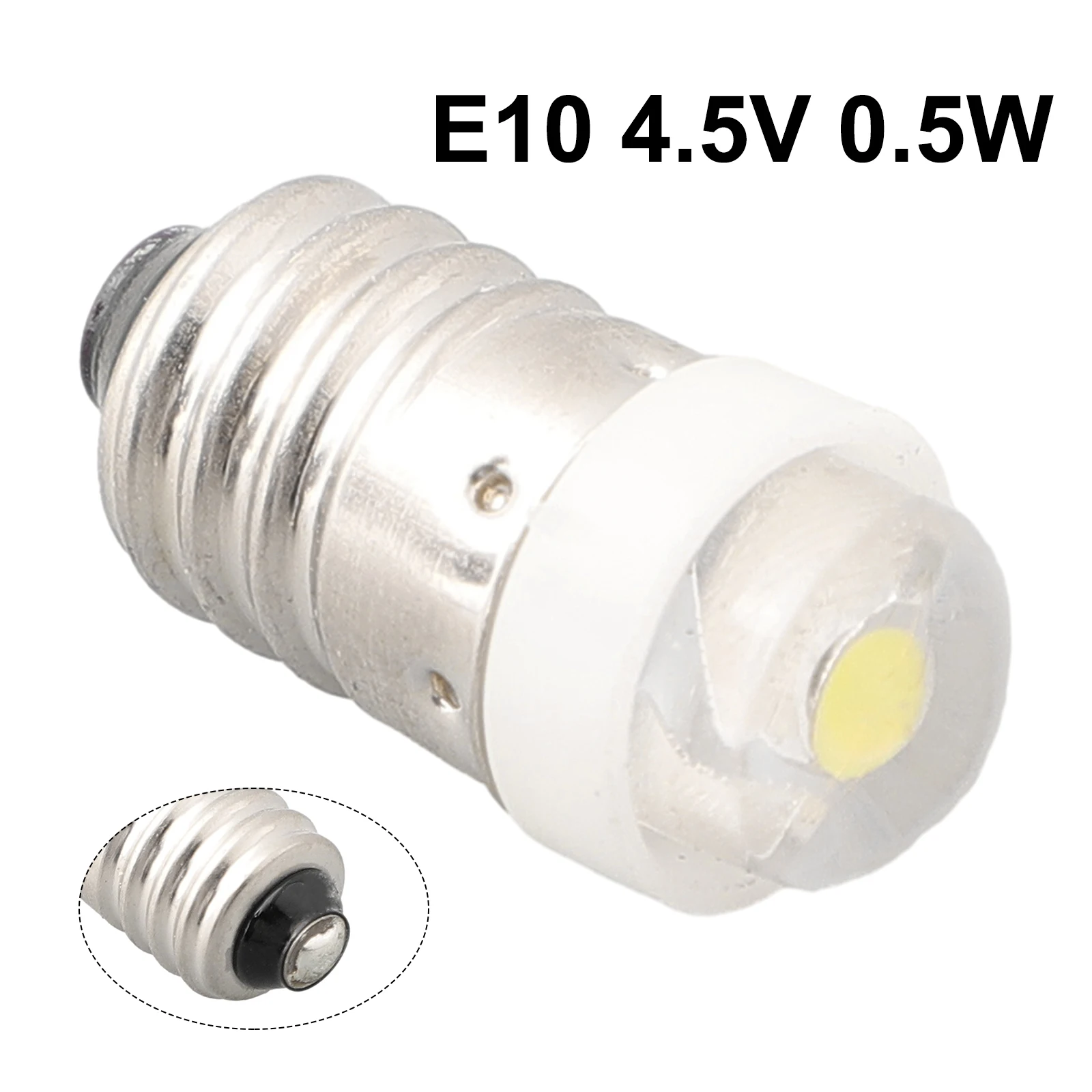3/4.5/6V 0.5W 6000K White LED E10 Replacement Bulb For Flashlight Lantern Torch LED Flashlight Bulb E10 Screw Mouth Camping Tool
