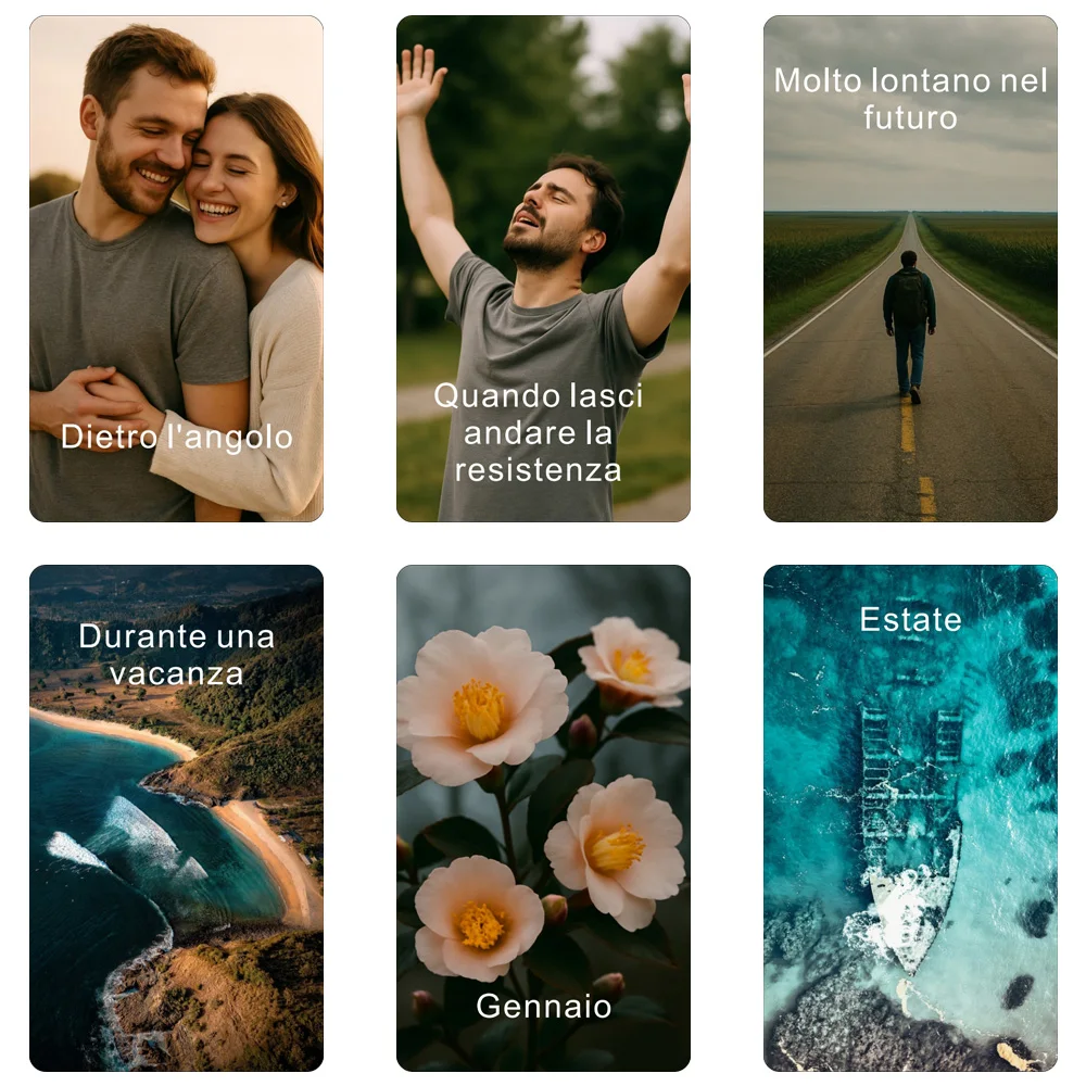 سطح أوراكل تايم إيطالي، 54 بطاقة ذات طابع زمني للاكتشاف الذاتي والعرافة والتنبؤ والتوجيه الروحي، 12 × 7 سم #5