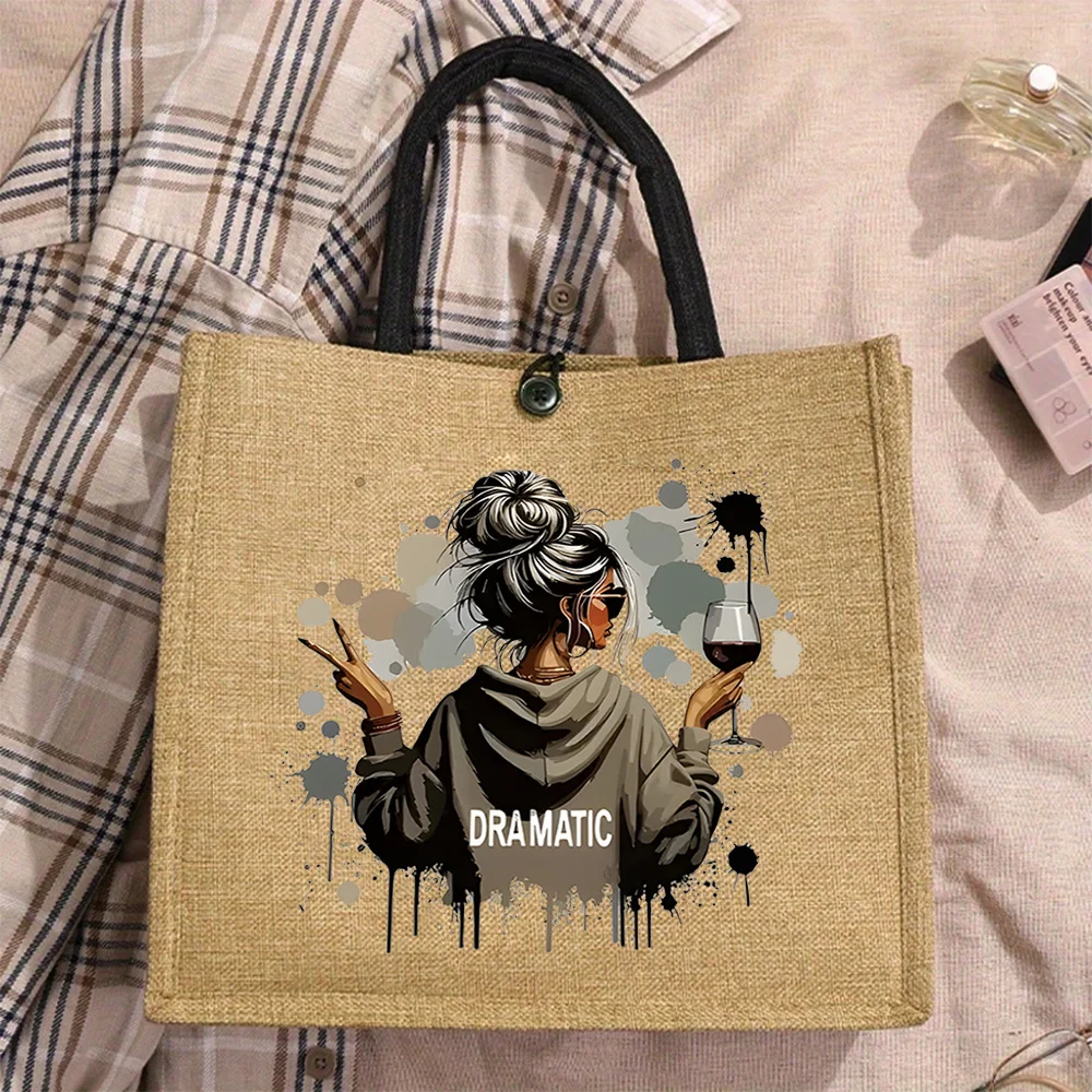 

Льняная джутовая сумка-тоут для покупок, пляжа, путешествий, обедов, подарок для дочери, лучшей подруги, учителя, на Хэллоуин, День благодарения, Рождество