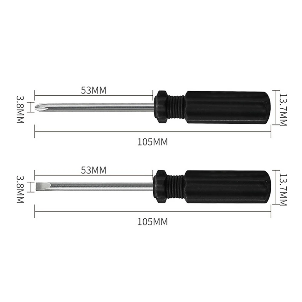 1PC Screwdriver 105mm Cross/Slotted 4.0 Head Mini Portable Screwdriver Anti-slip Plastic Handle Hand Repair Tools