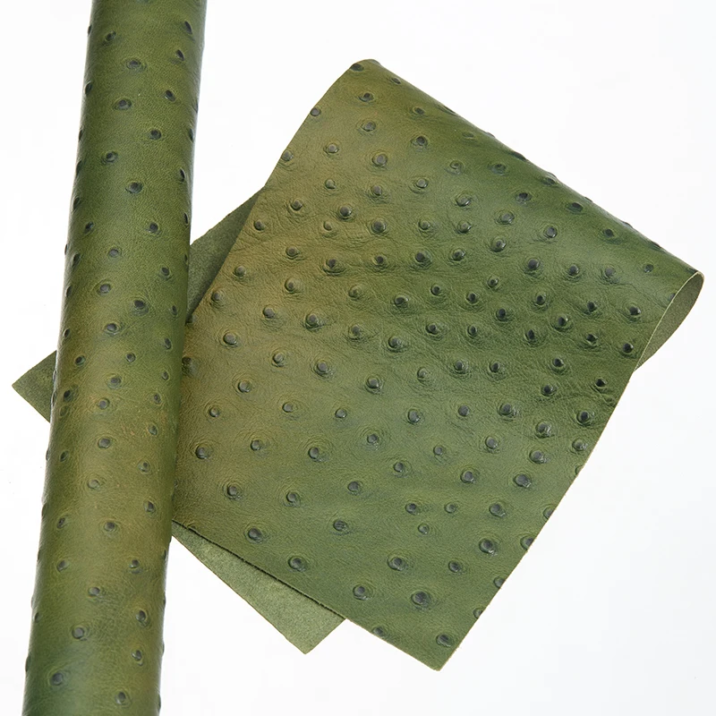 

New green Ostrich skin pattern Embossed Leather Fro Pool Cues 320mm*12mm*0.6mm