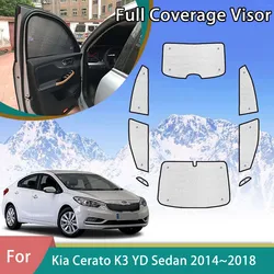 Car Full Coverage Sunshade For Kia Cerato Forte K3 YD Sedan 2014~2018 UV Protection Auto Accessories Window Trim 2013 2015 2016