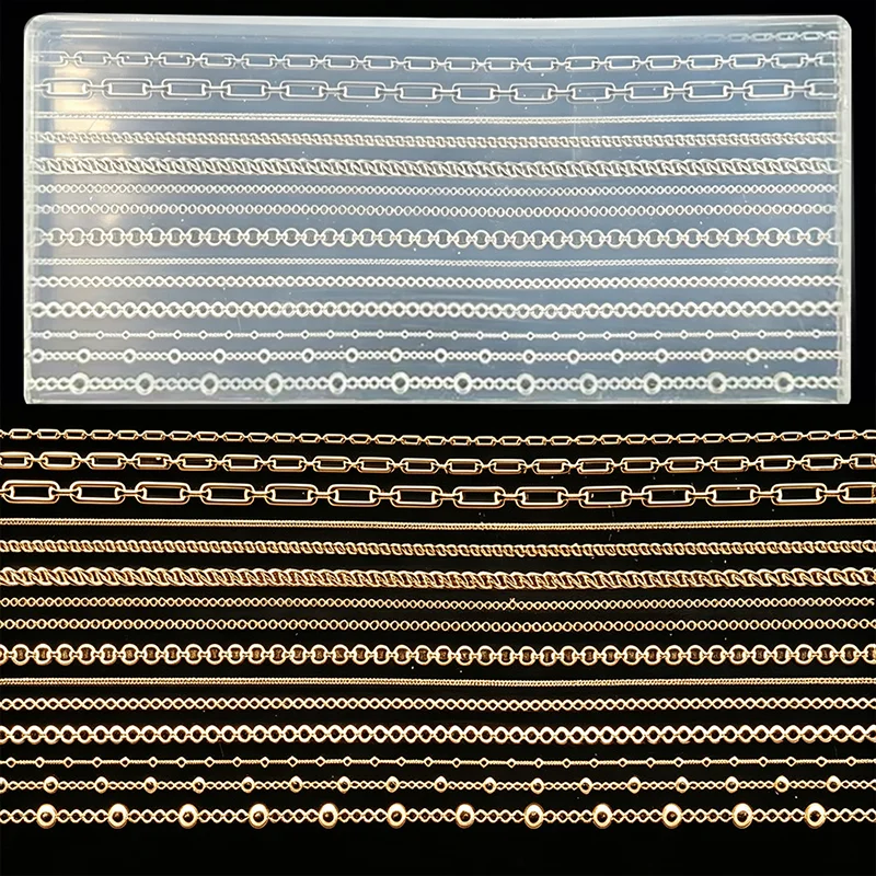 1Pcs Punk Chain Nail Art Silic - Resin Art Template review and price