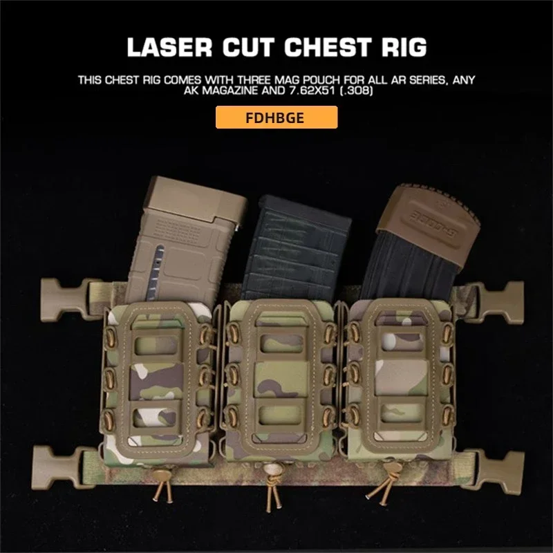 Tactical Laser Cut Chest Rig Vest CS Shooting Hunting Training Protective Wargame Paintball Accessories Outdoor Sports Equipment