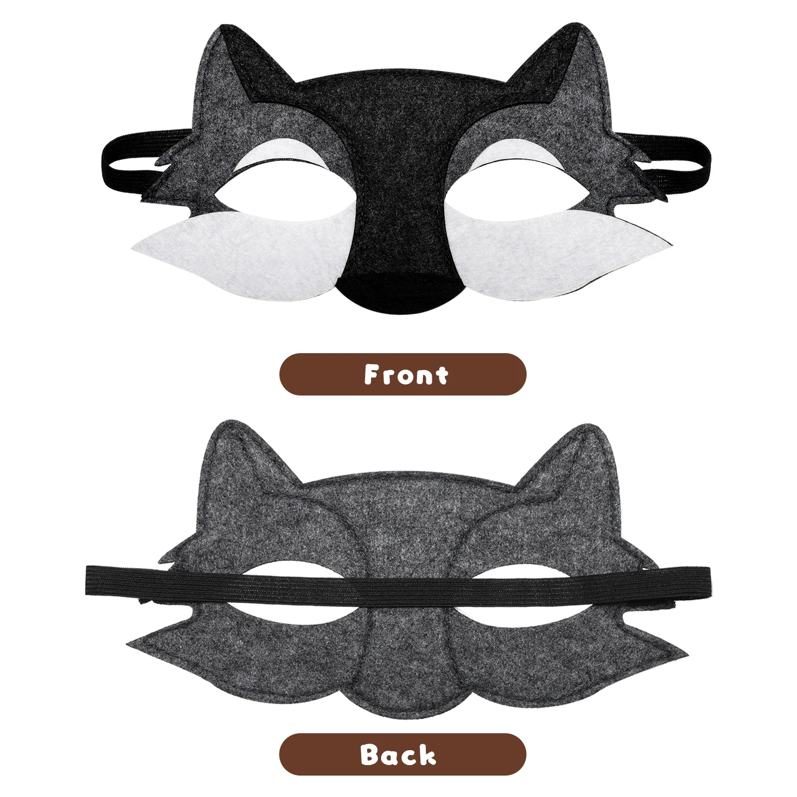 20 Pcs Felt Wolf Mask Masquerade Animal for Halloween Window Decorations Gift Cosplay Half Face Toddler