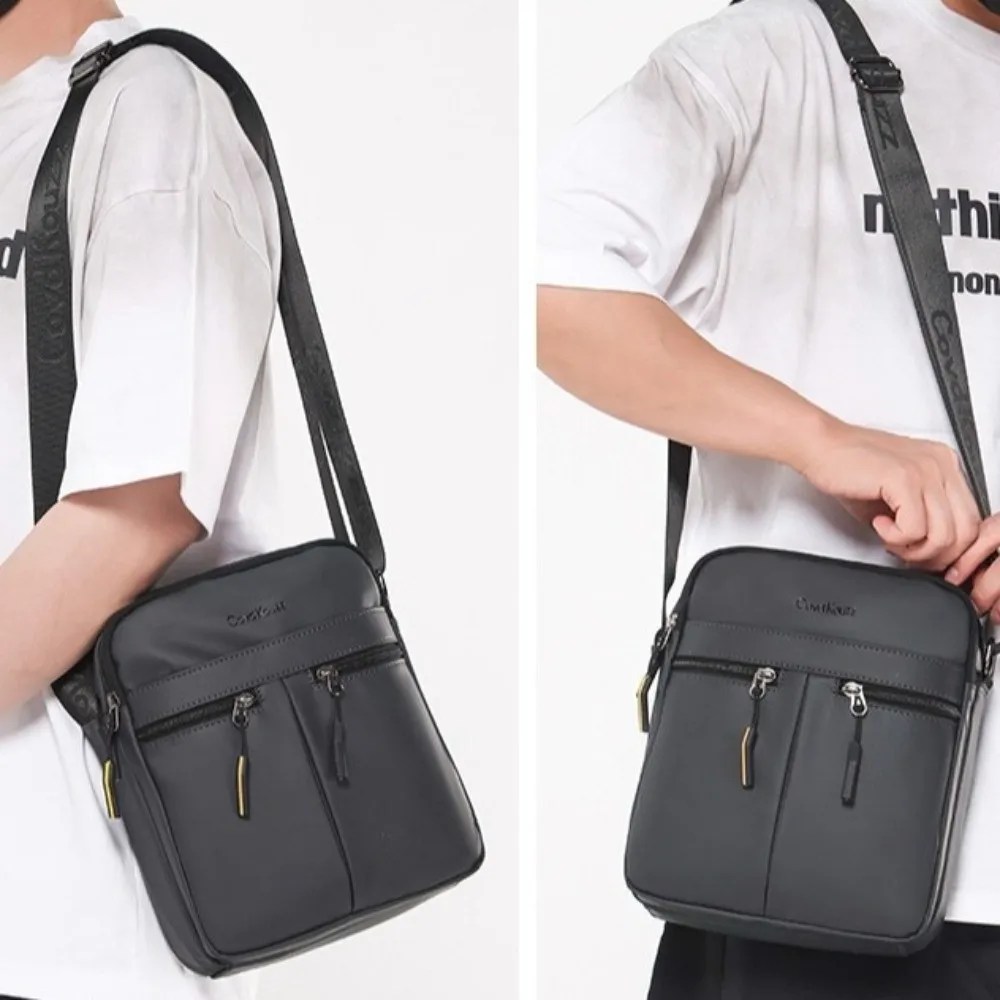 Single Shoulder Men Shoulder Bag Multi-Pockets Multi-functional Business Messenger Bag Large Capacity Square