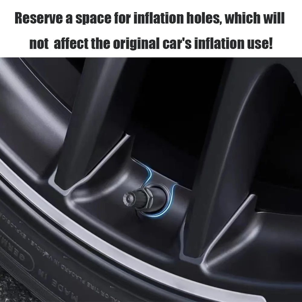 Noctilucent Hub Caps for Tesla Model 3 Highland 18-Inch Performance Replacement Wheel Hub Protection Full Rim Cover Accessories