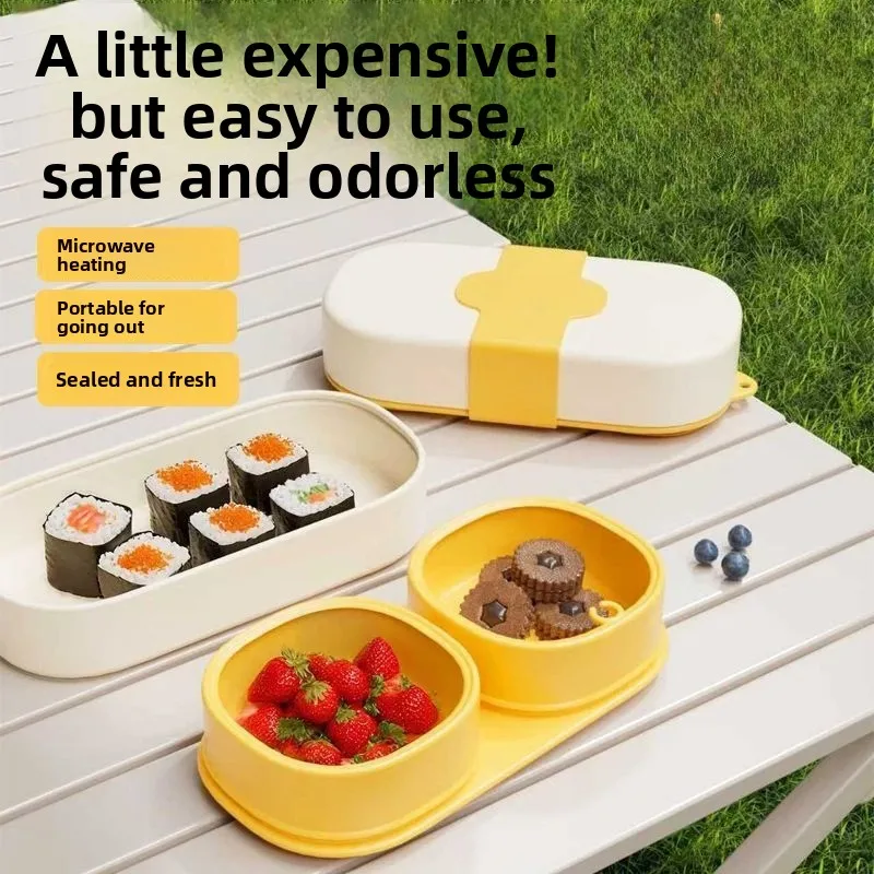 Baby Portable Plate Children's Silicone One-piece Suction Cup Baby Home With Cover Going Out Supplementary Food Bowl Portable