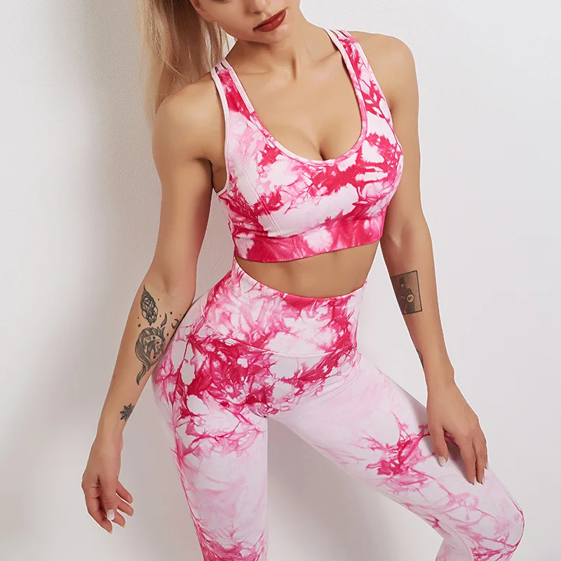 Tie Dye Leggings nahtlose Frauen Fitness Leggings Push-up Beute Lifting Trainings hose Fitness studio Laufen Legging/BHs/Shorts/Tops