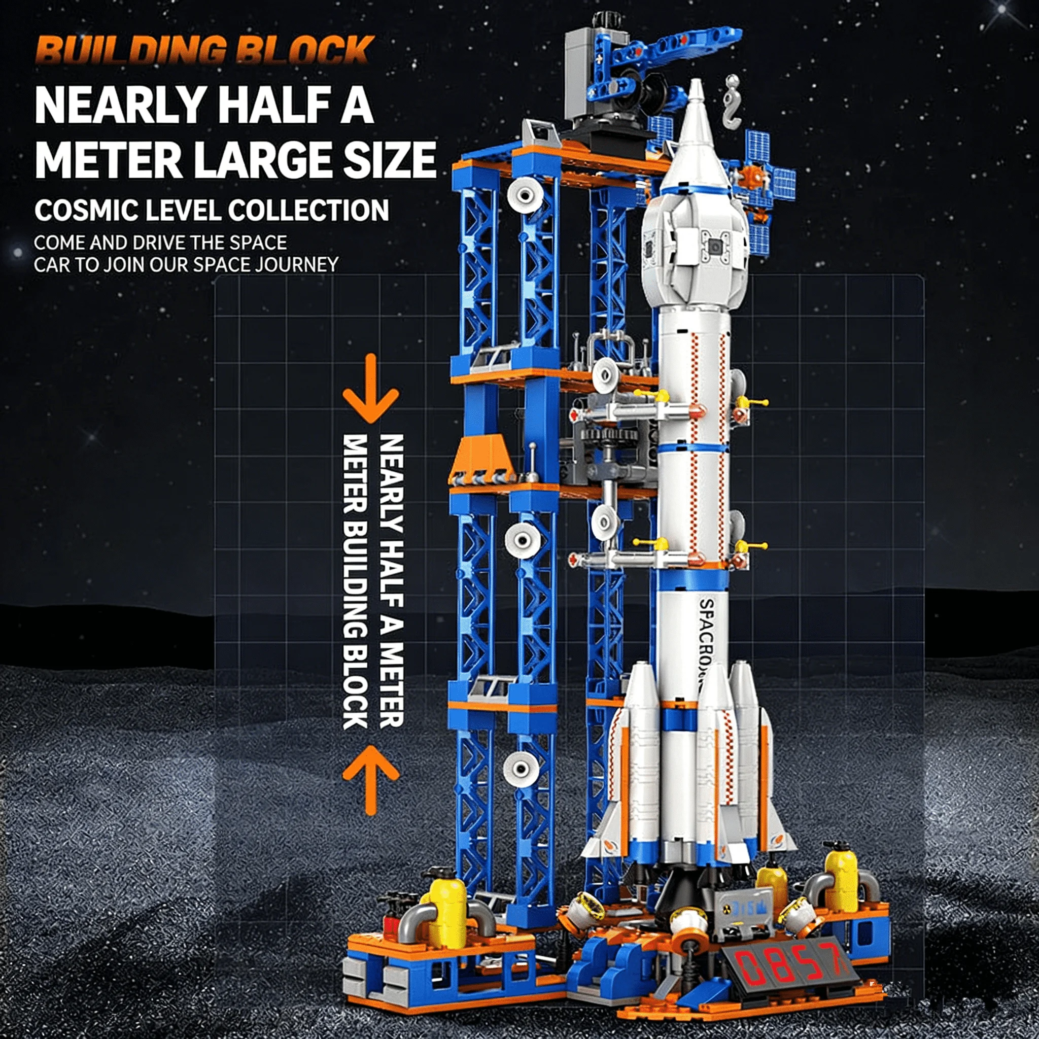 

Space Rocket Launch Tower MOC Building Blocks Set Detailed Aerospace Launch Pad Bricks Model DIY Assembly Desktop Ornament Gift