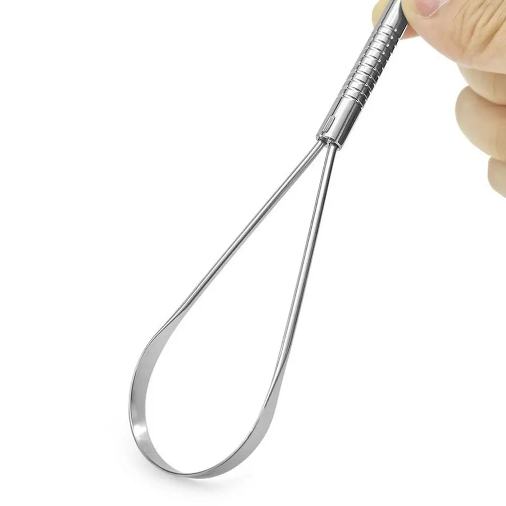 Raspador de língua de metal para mulheres, higiene oral antiferrugem, ferramenta de limpeza durável, em forma de U, leve, escova de limpeza de boca