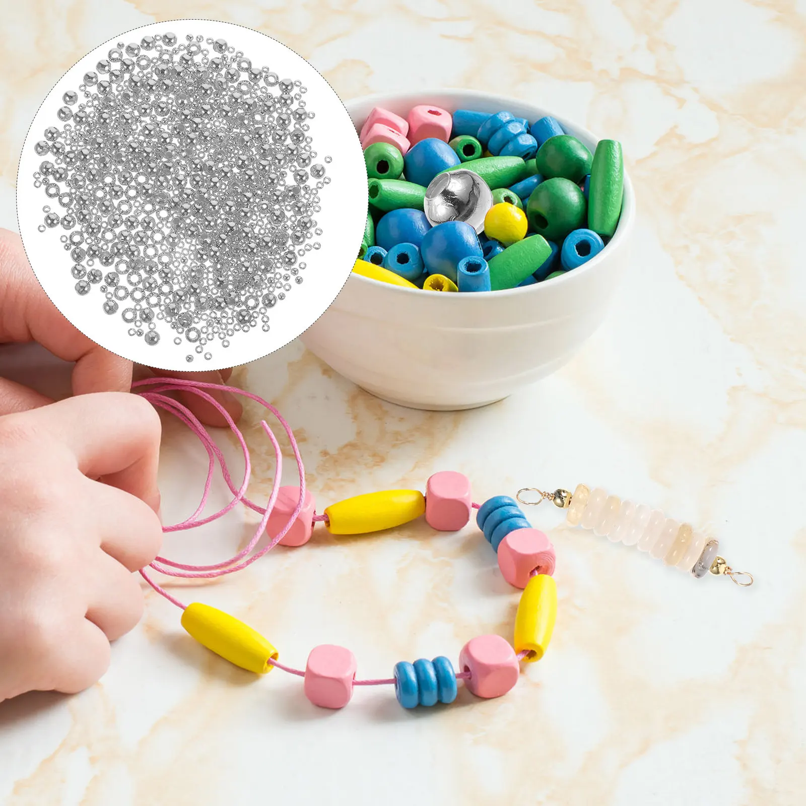 

800 шт. металлических бусин для изготовления браслетов, аксессуаров для украшений своими руками, декоративные бусины с эффектом кракле, набор для рукоделия оптом для ожерелий