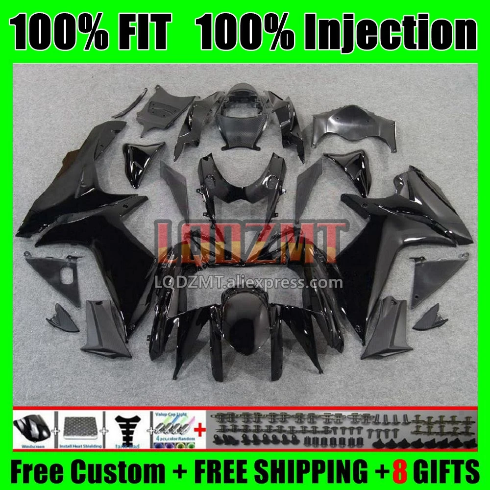 Body For SUZUKI GSXR 600 750 11 12 13 14 15 16 17 6No.15 Gloss black K11 GSXR600 GSXR750 2018 2019 2020 2021 2022 2023 Fairing