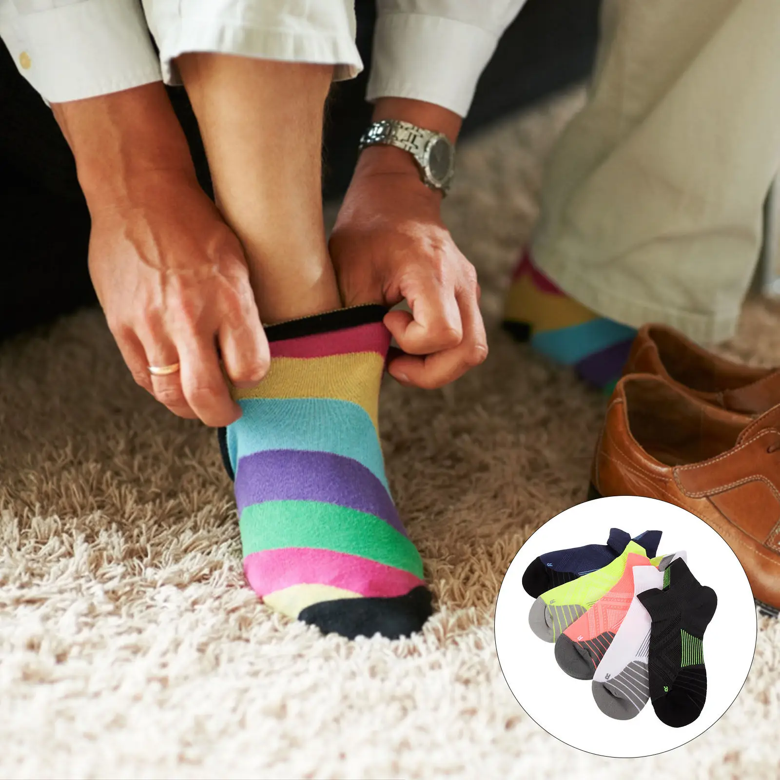 

5 Pairs Running Anti Slip Breathable Socks Breathable Mesh Design Flexible Opening Comfortable Sport Socks for Men Women