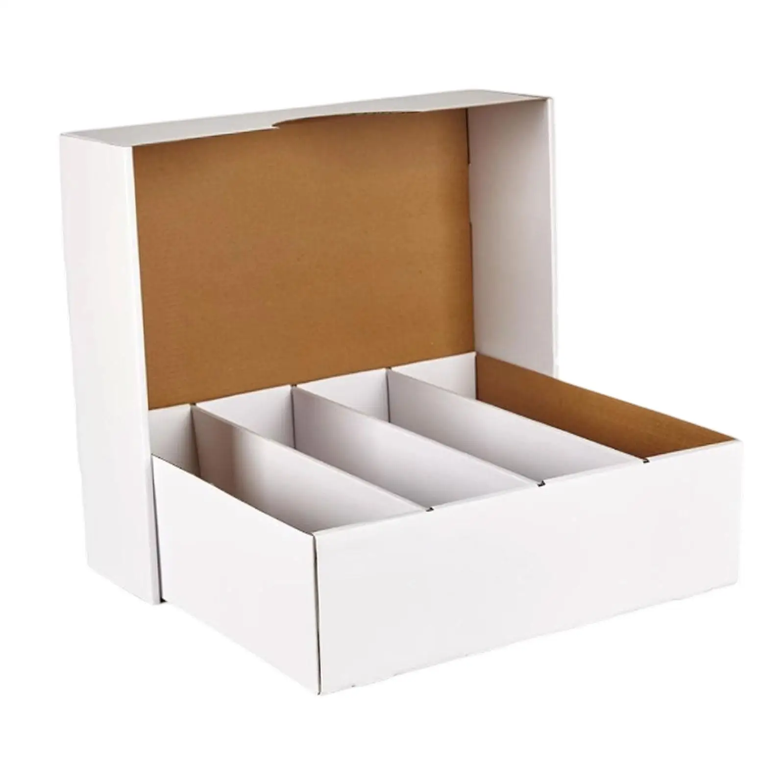 Game Card Storage Box Paper Four Grids Sorting Tray for Trading Cards Sports Cards Collector Organizer Desktop Case White