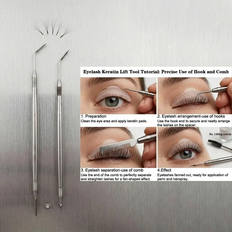 Double-headed Lash Lift Curler Eyelash Perming Stick Stainless Steel Cosmetic Applicator Comb Tool Eyelash Extension Supplies