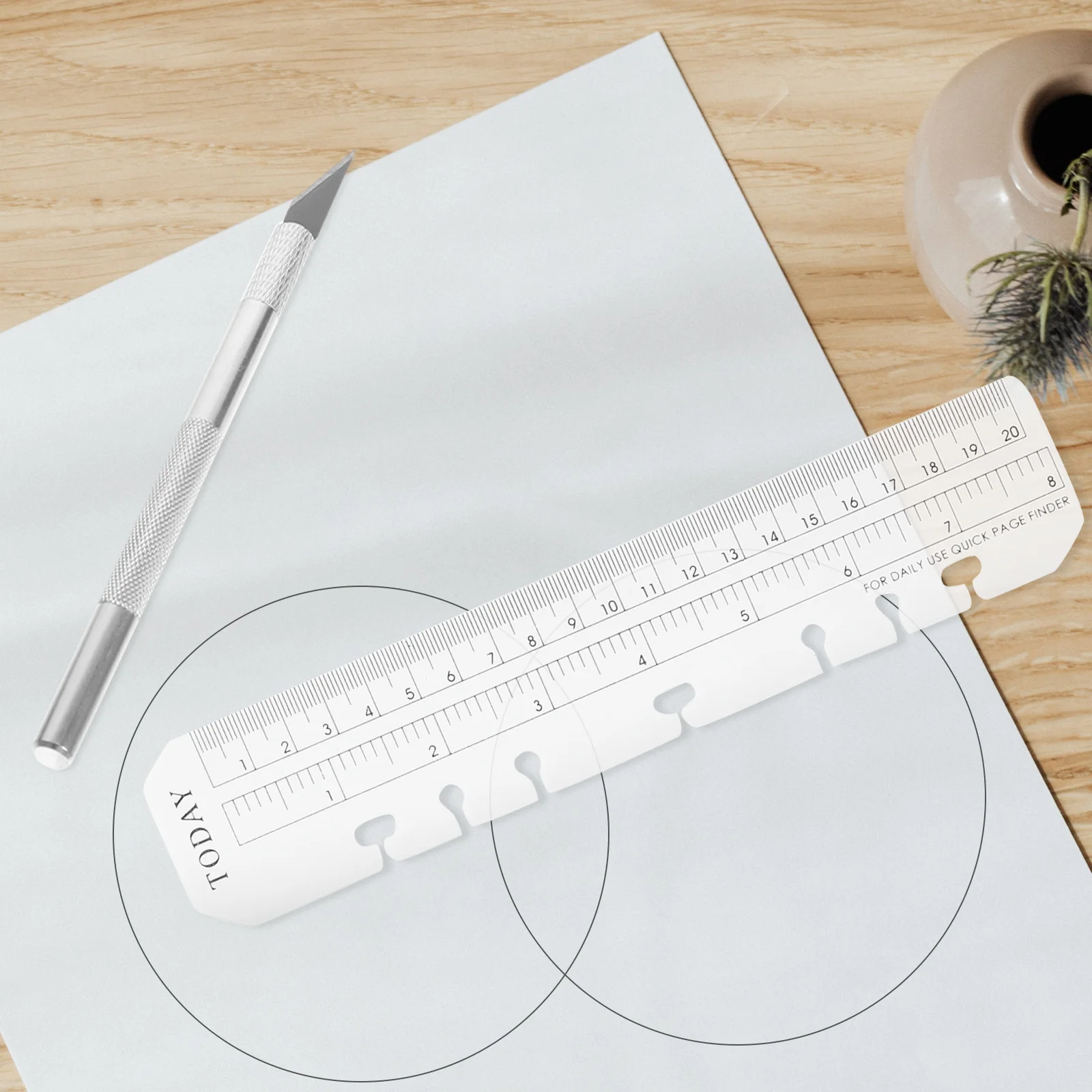 

12Pcs Multi-Function Bookmarks PP Material Rulers for Students Readers Gifts Planner Bookmark Spiral Snap in Page Ruler