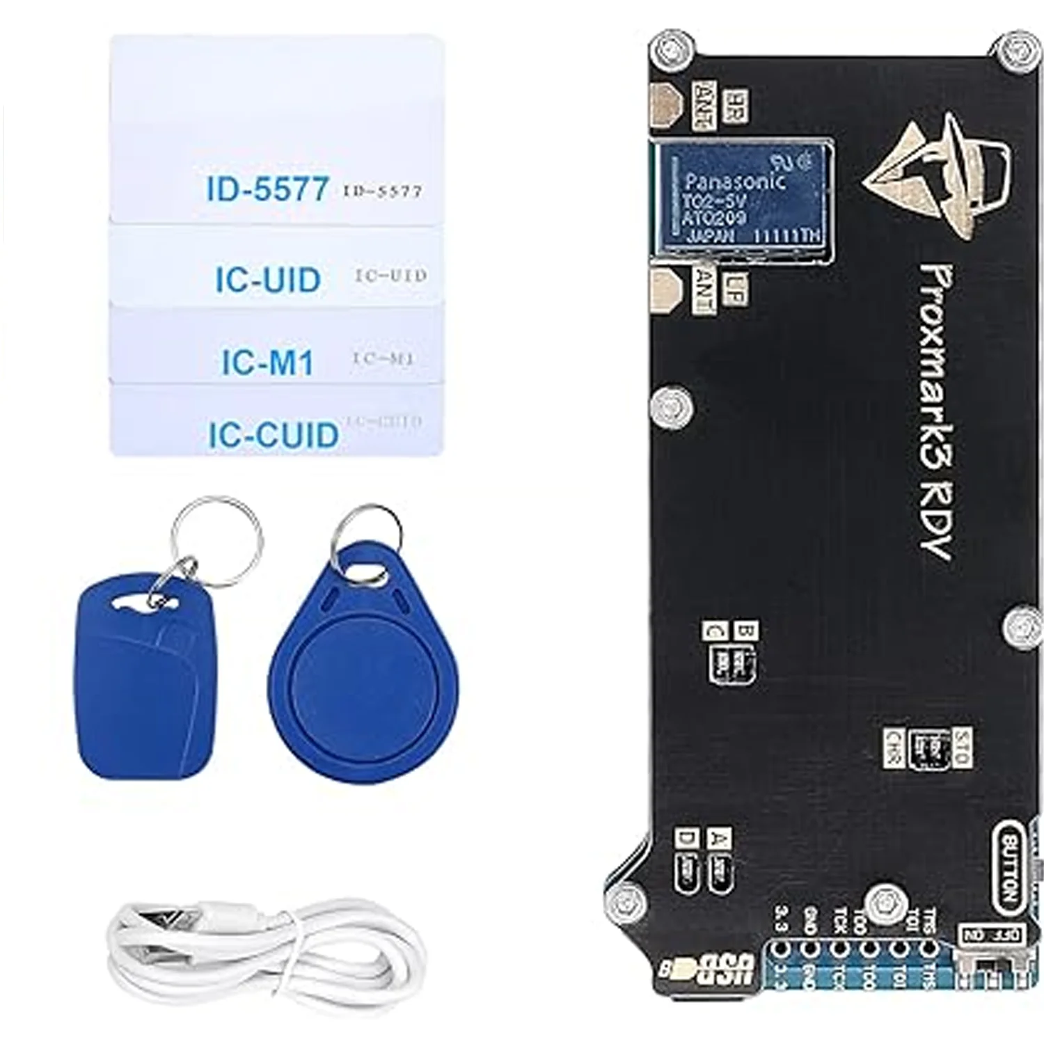 RFID Smart Chip Copier Proxmark3 Rdv2 Kit Duplicator 125Khz T5577 Key Writer 13.56Mhz Badge Clone Card Reader IC ID Programmer