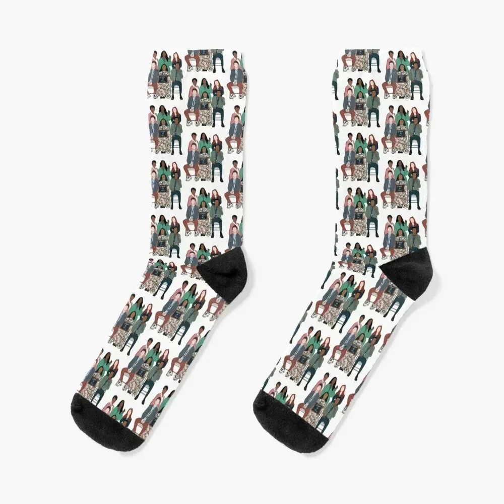 

Abbott Elementary Cast Socks fashionable funny gift Stockings compression sport Male Socks Women's